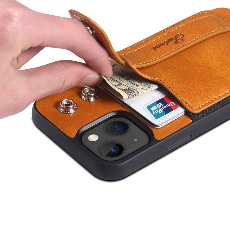 For iPhone 14 Suteni 215 Wrist Strap PU Phone Case