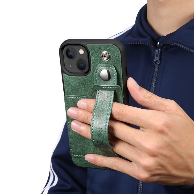 For iPhone 14 Plus Suteni 215 Wrist Strap PU Phone Case