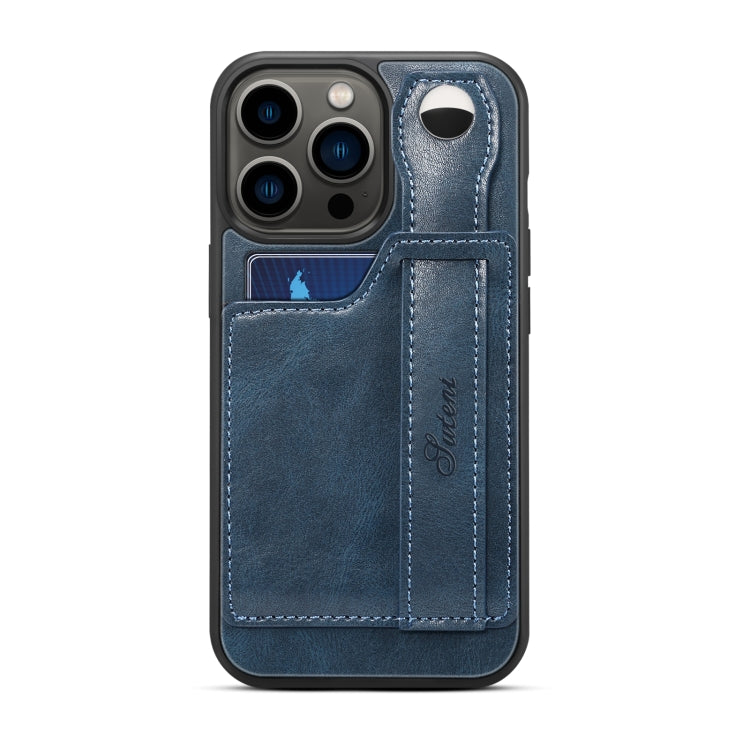 For iPhone 14 Pro Suteni 215 Wrist Strap PU Phone Case