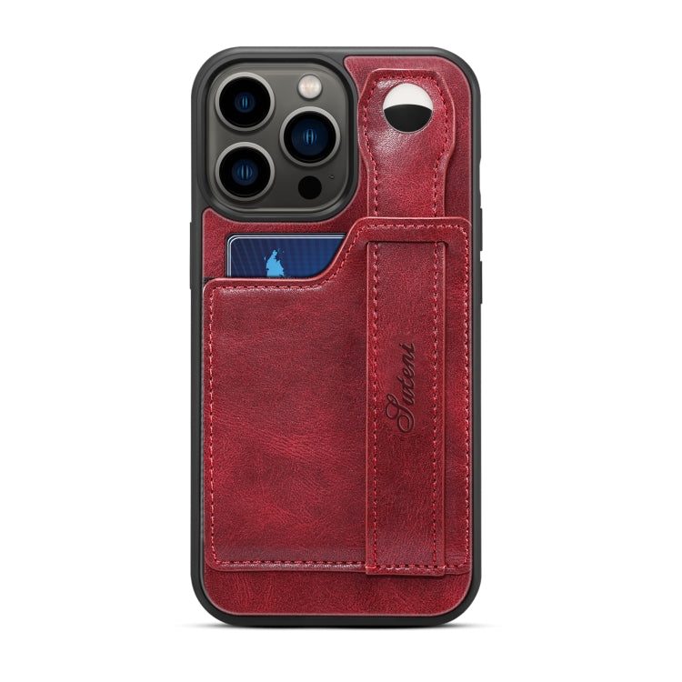 For iPhone 14 Pro Suteni 215 Wrist Strap PU Phone Case