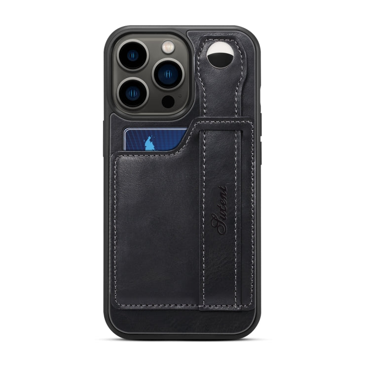 For iPhone 14 Pro Suteni 215 Wrist Strap PU Phone Case