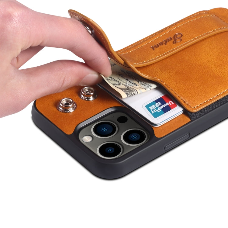 For iPhone 14 Pro Suteni 215 Wrist Strap PU Phone Case