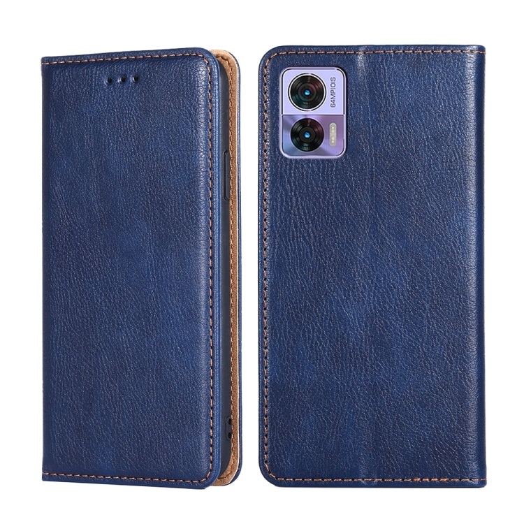 For Motorola Edge 30 Neo Gloss Oil Solid Color Magnetic Leather Phone Case