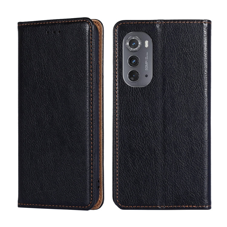 For Motorola Edge 2022 Gloss Oil Solid Color Magnetic Leather Phone Case