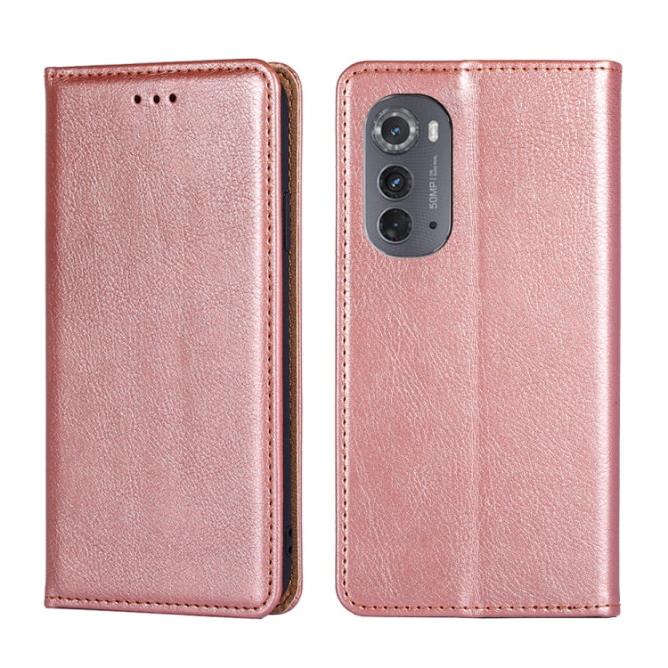 For Motorola Edge 2022 Gloss Oil Solid Color Magnetic Leather Phone Case