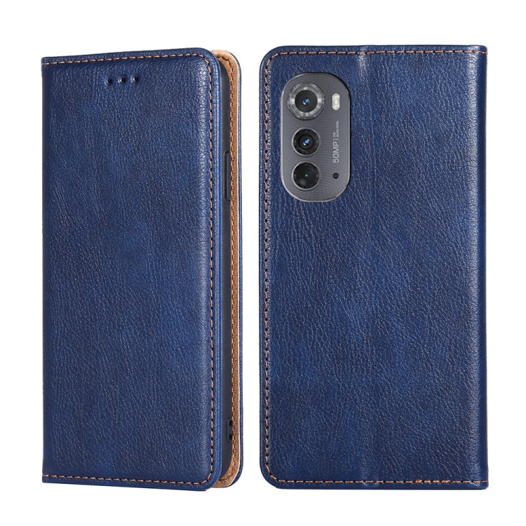 For Motorola Edge 2022 Gloss Oil Solid Color Magnetic Leather Phone Case