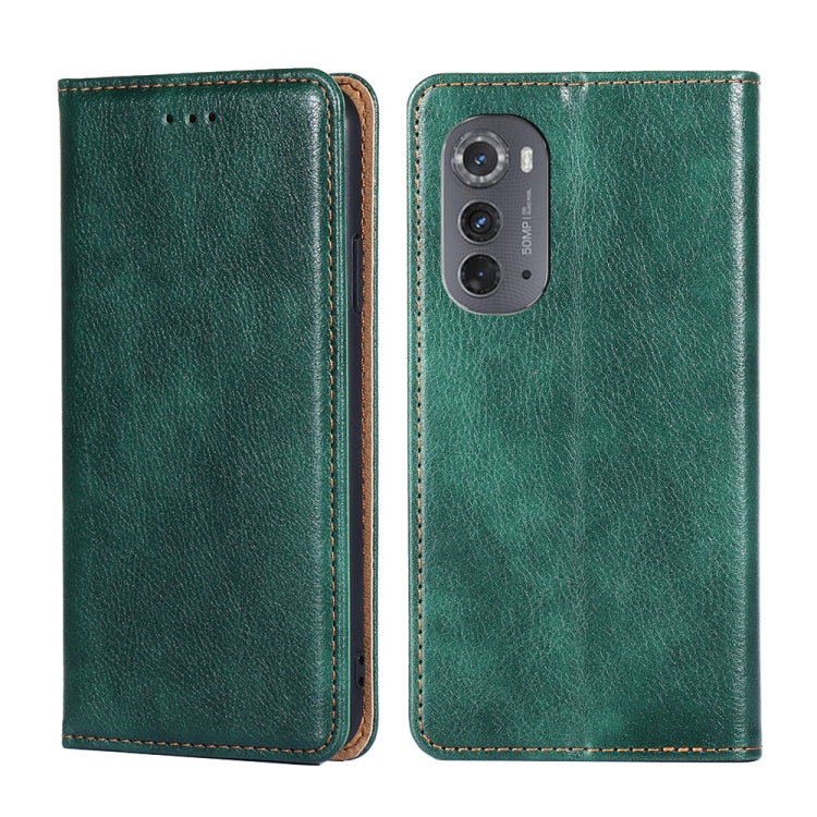 For Motorola Edge 2022 Gloss Oil Solid Color Magnetic Leather Phone Case