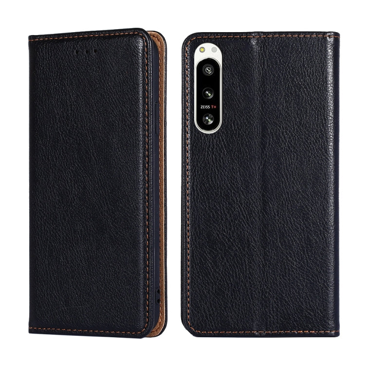 For Sony Xperia 5 IV Gloss Oil Solid Color Magnetic Leather Phone Case