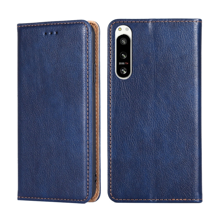 For Sony Xperia 5 IV Gloss Oil Solid Color Magnetic Leather Phone Case