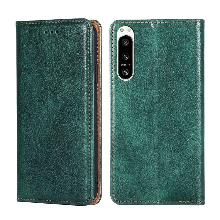 For Sony Xperia 5 IV Gloss Oil Solid Color Magnetic Leather Phone Case