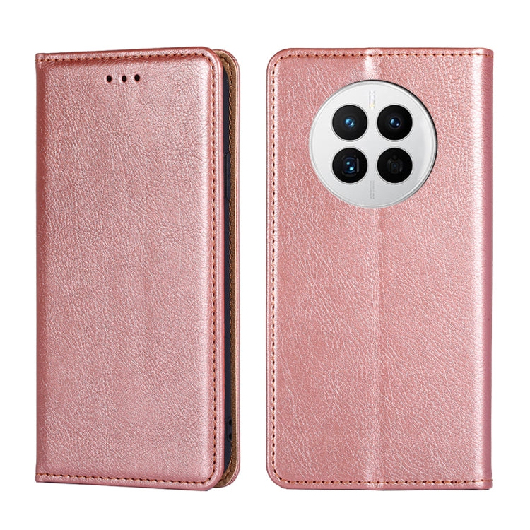 For Huawei Mate 50 Gloss Oil Solid Color Magnetic Leather Phone Case