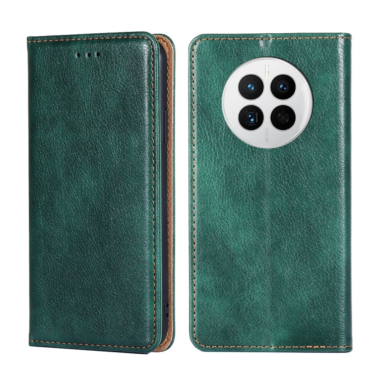 For Huawei Mate 50 Gloss Oil Solid Color Magnetic Leather Phone Case