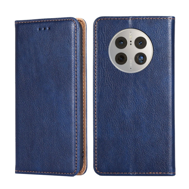 For Huawei Mate 50 Pro Gloss Oil Solid Color Magnetic Leather Phone Case