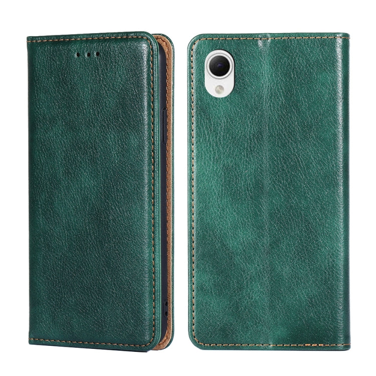 For Samsung Galaxy A23e / A22e Gloss Oil Solid Color Magnetic Leather Phone Case