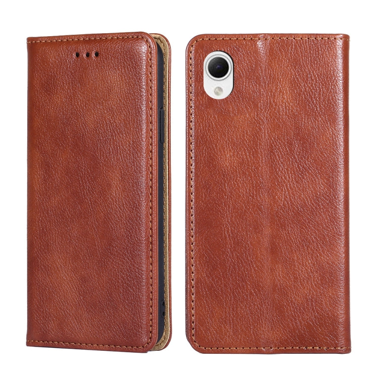 For Samsung Galaxy A23e / A22e Gloss Oil Solid Color Magnetic Leather Phone Case