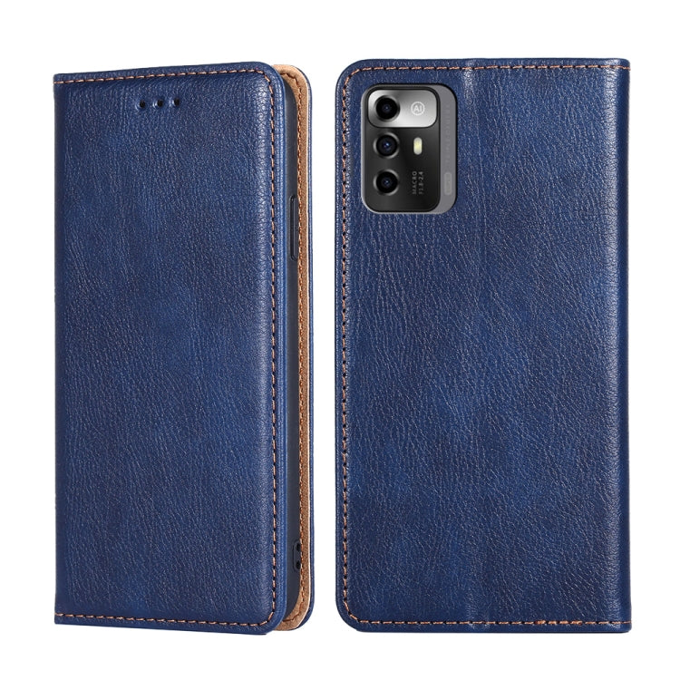 For ZTE Blade A72 5G Gloss Oil Solid Color Magnetic Leather Phone Case