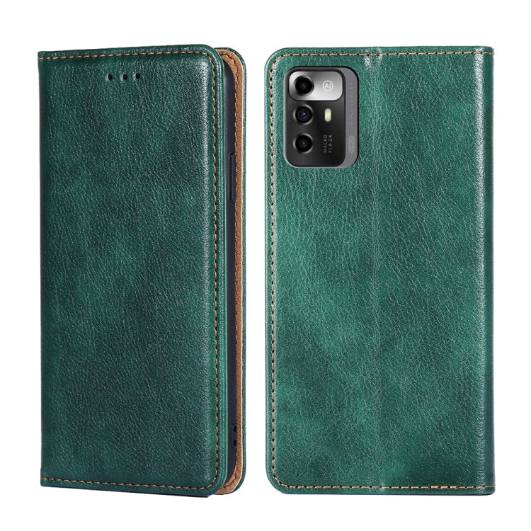 For ZTE Blade A72 5G Gloss Oil Solid Color Magnetic Leather Phone Case