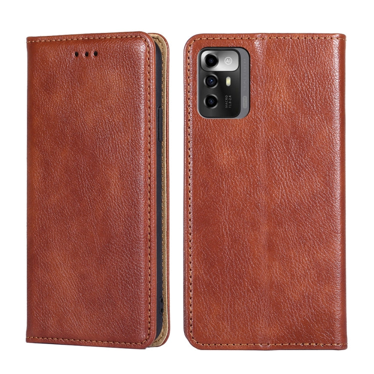 For ZTE Blade A72 5G Gloss Oil Solid Color Magnetic Leather Phone Case