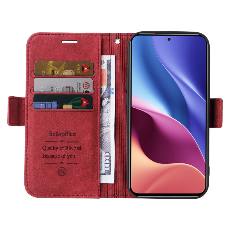 For Xiaomi Redmi K40 BETOPNICE Dual-side Buckle Leather Phone Case