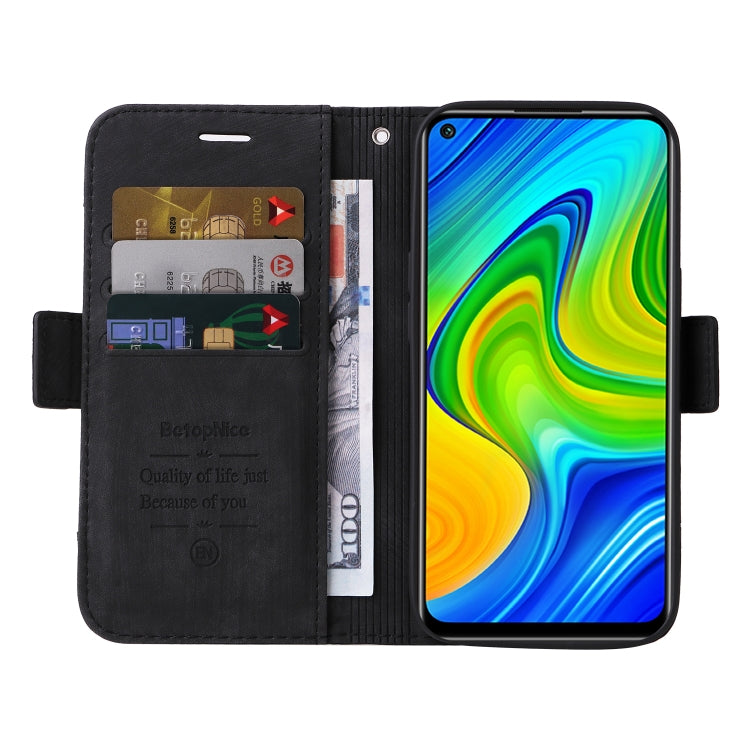 For Xiaomi Redmi Note 9 4G BETOPNICE Dual-side Buckle Leather Phone Case