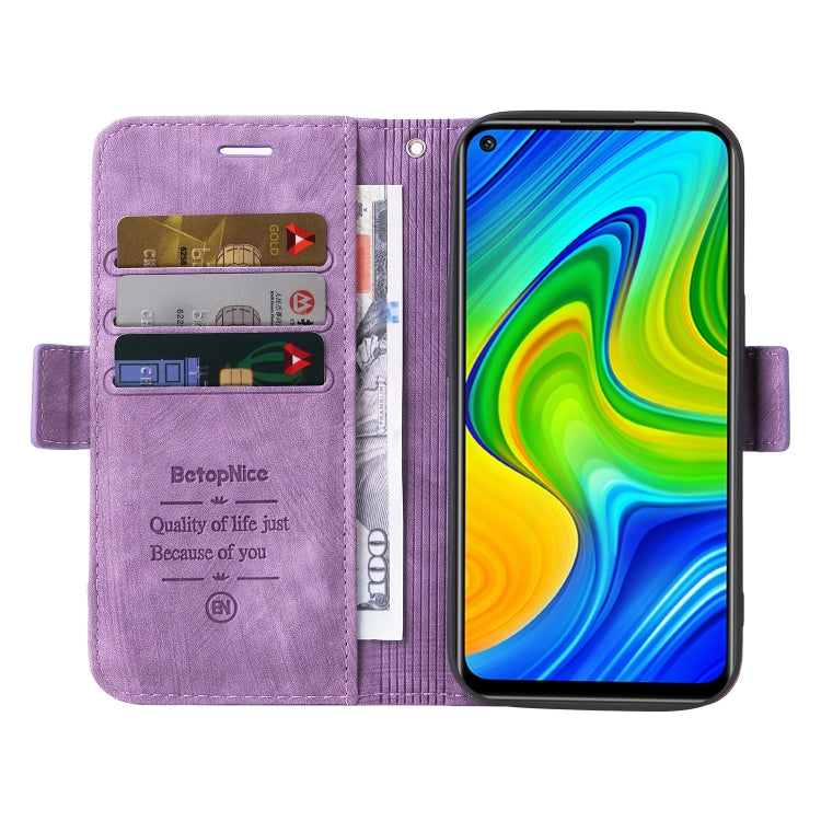 For Xiaomi Redmi Note 9 4G BETOPNICE Dual-side Buckle Leather Phone Case