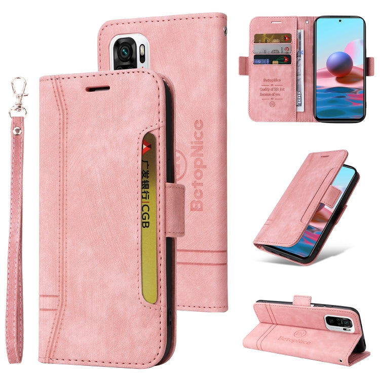 For Xiaomi Redmi Note 10 4G Indian BETOPNICE Dual-side Buckle Leather Phone Case
