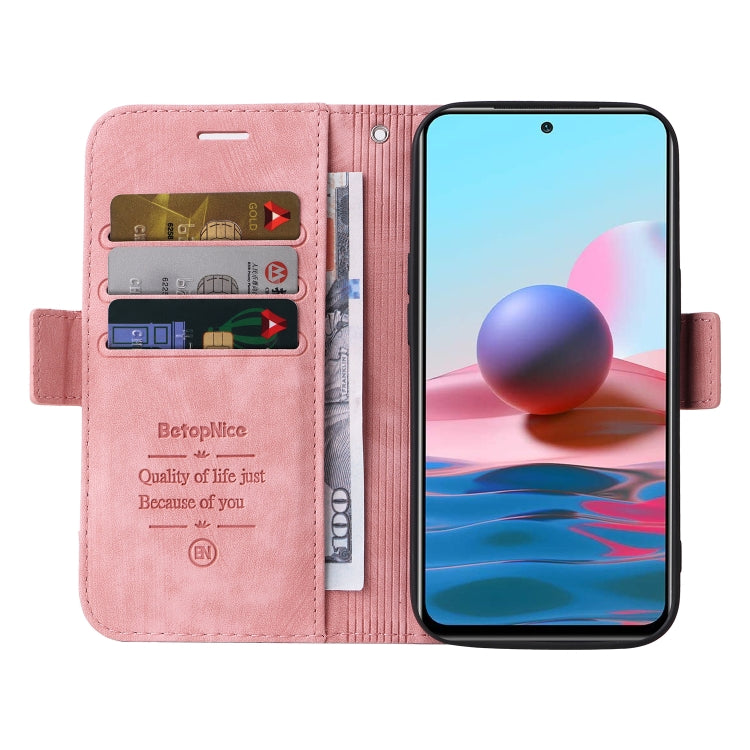 For Xiaomi Redmi Note 10 4G Indian BETOPNICE Dual-side Buckle Leather Phone Case