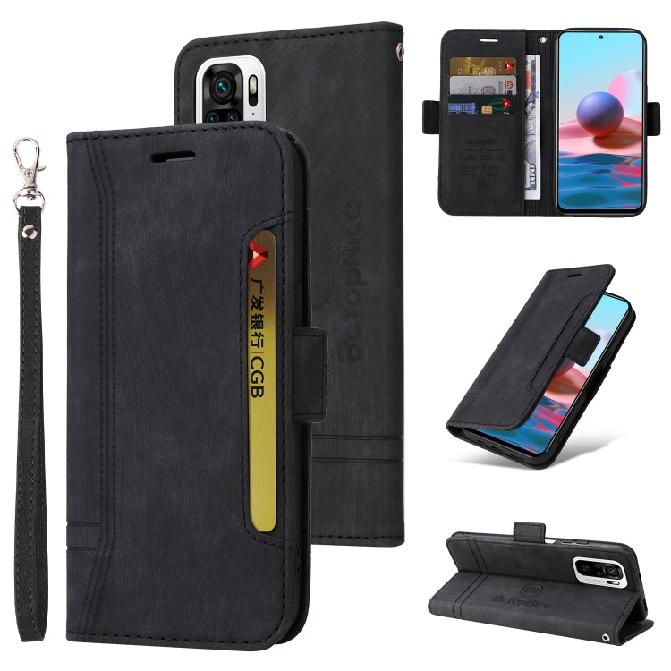 For Xiaomi Redmi Note 10 4G Indian BETOPNICE Dual-side Buckle Leather Phone Case