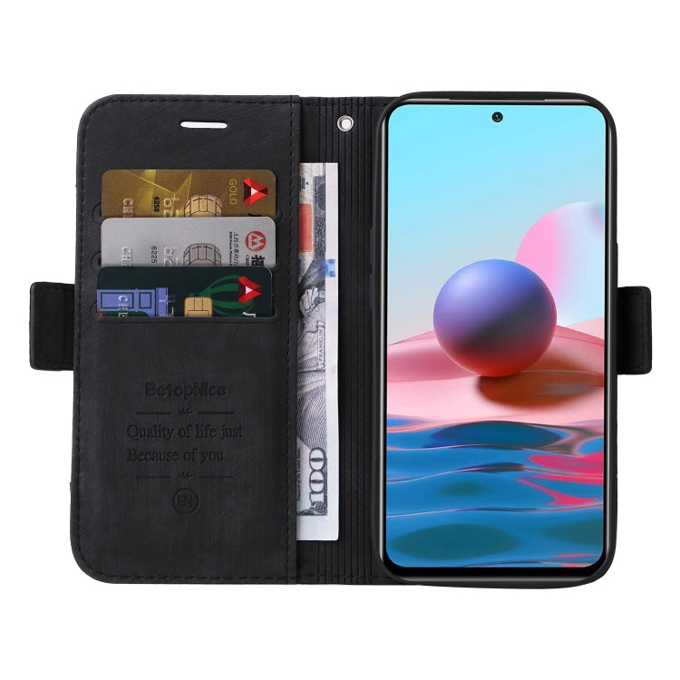 For Xiaomi Redmi Note 10 4G Indian BETOPNICE Dual-side Buckle Leather Phone Case