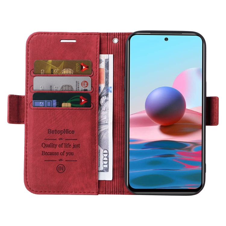 For Xiaomi Redmi Note 10 4G Indian BETOPNICE Dual-side Buckle Leather Phone Case