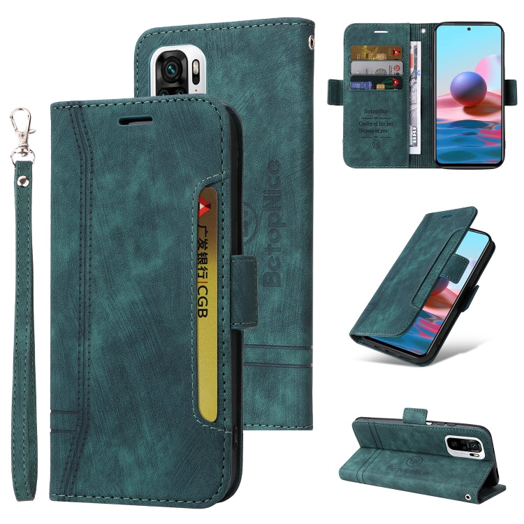 For Xiaomi Redmi Note 10 4G Indian BETOPNICE Dual-side Buckle Leather Phone Case
