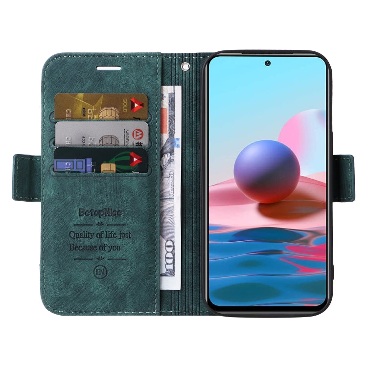 For Xiaomi Redmi Note 10 4G Indian BETOPNICE Dual-side Buckle Leather Phone Case