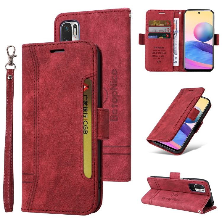 For Xiaomi Redmi Note 10 5G BETOPNICE Dual-side Buckle Leather Phone Case