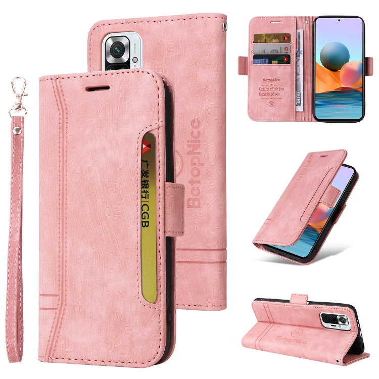 For Xiaomi Redmi Note 10 Pro BETOPNICE Dual-side Buckle Leather Phone Case