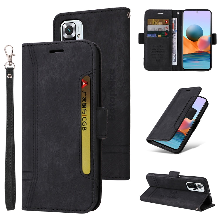 For Xiaomi Redmi Note 10 Pro BETOPNICE Dual-side Buckle Leather Phone Case