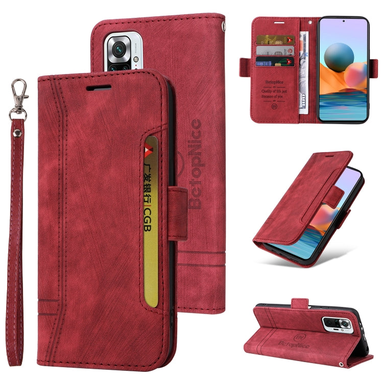 For Xiaomi Redmi Note 10 Pro BETOPNICE Dual-side Buckle Leather Phone Case