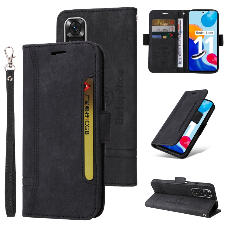 For Xiaomi Redmi Note 11 4G BETOPNICE Dual-side Buckle Leather Phone Case