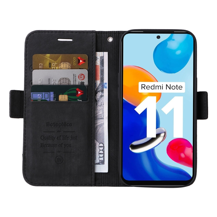 For Xiaomi Redmi Note 11 4G BETOPNICE Dual-side Buckle Leather Phone Case