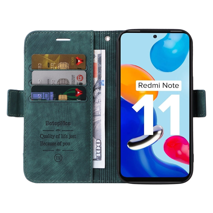 For Xiaomi Redmi Note 11 4G BETOPNICE Dual-side Buckle Leather Phone Case