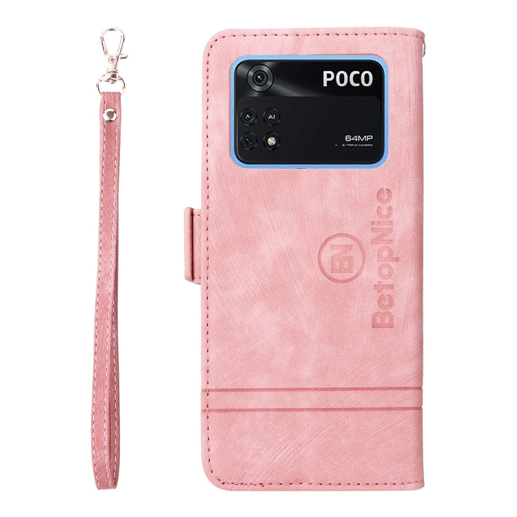 For Xiaomi Poco M4 Pro 4G BETOPNICE Dual-side Buckle Leather Phone Case