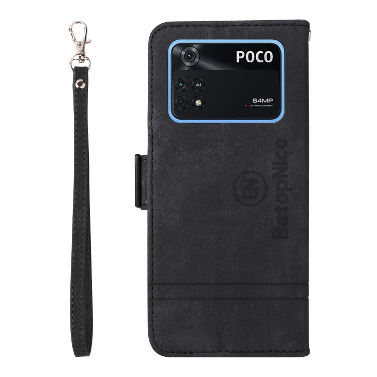 For Xiaomi Poco M4 Pro 4G BETOPNICE Dual-side Buckle Leather Phone Case