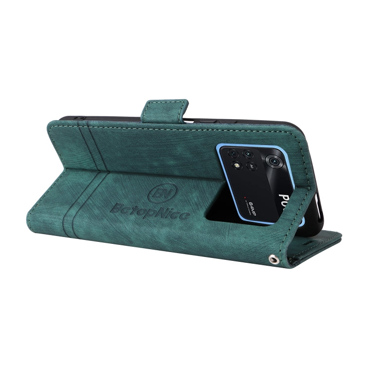 For Xiaomi Poco M4 Pro 4G BETOPNICE Dual-side Buckle Leather Phone Case