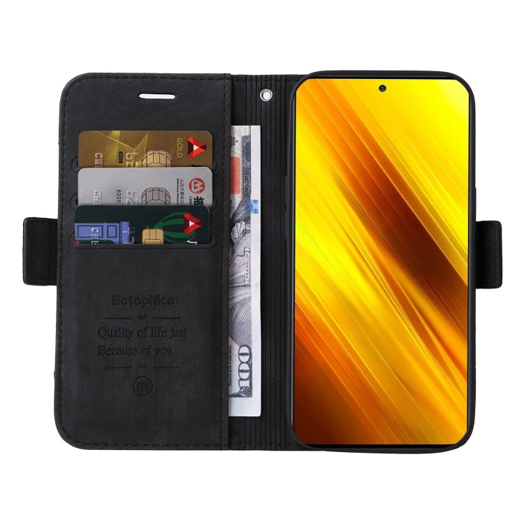For Xiaomi Poco X3 NFC BETOPNICE Dual-side Buckle Leather Phone Case