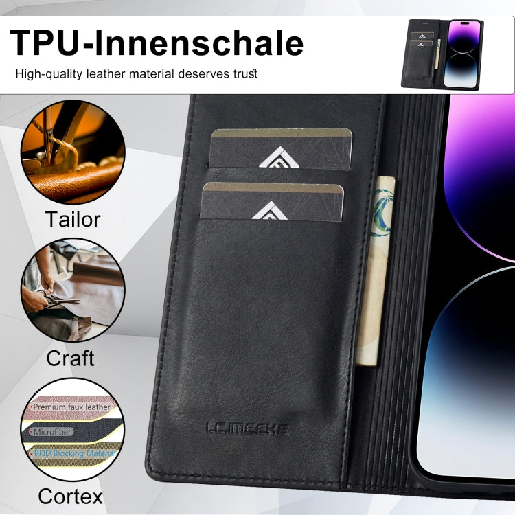 For iPhone 14 Pro LC.IMEEKE RFID Anti-theft Leather Phone Case
