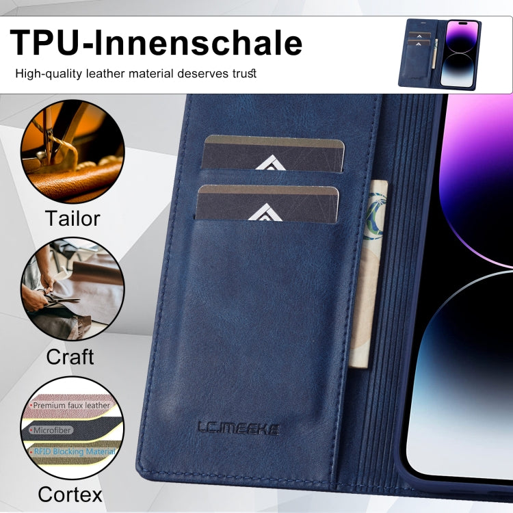 For iPhone 14 Pro LC.IMEEKE RFID Anti-theft Leather Phone Case