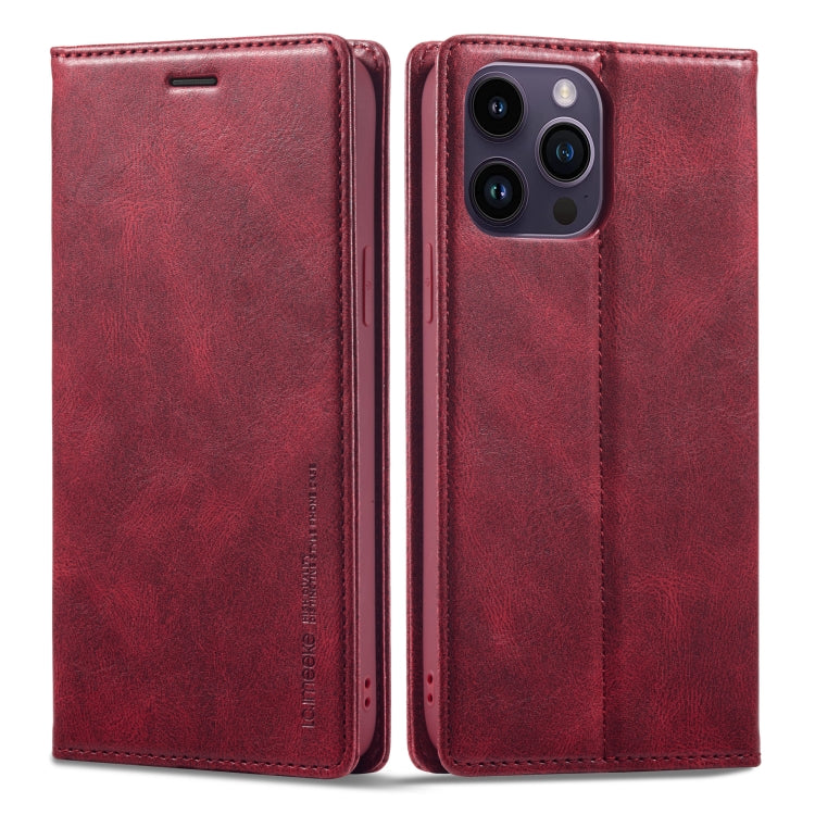 For iPhone 14 Pro LC.IMEEKE RFID Anti-theft Leather Phone Case