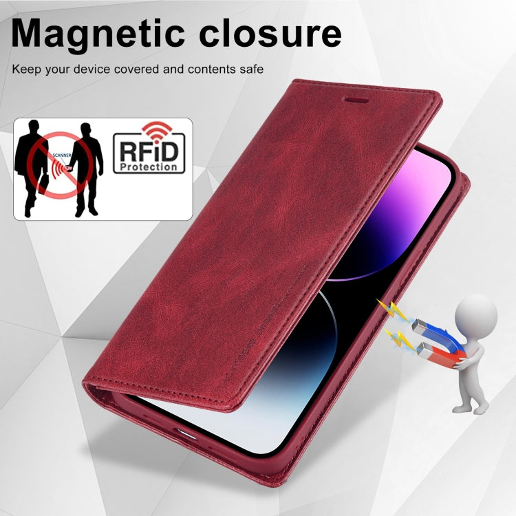 For iPhone 14 Pro LC.IMEEKE RFID Anti-theft Leather Phone Case