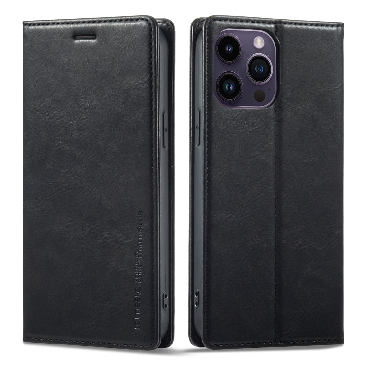 For iPhone 14 Pro Max LC.IMEEKE RFID Anti-theft Leather Phone Case