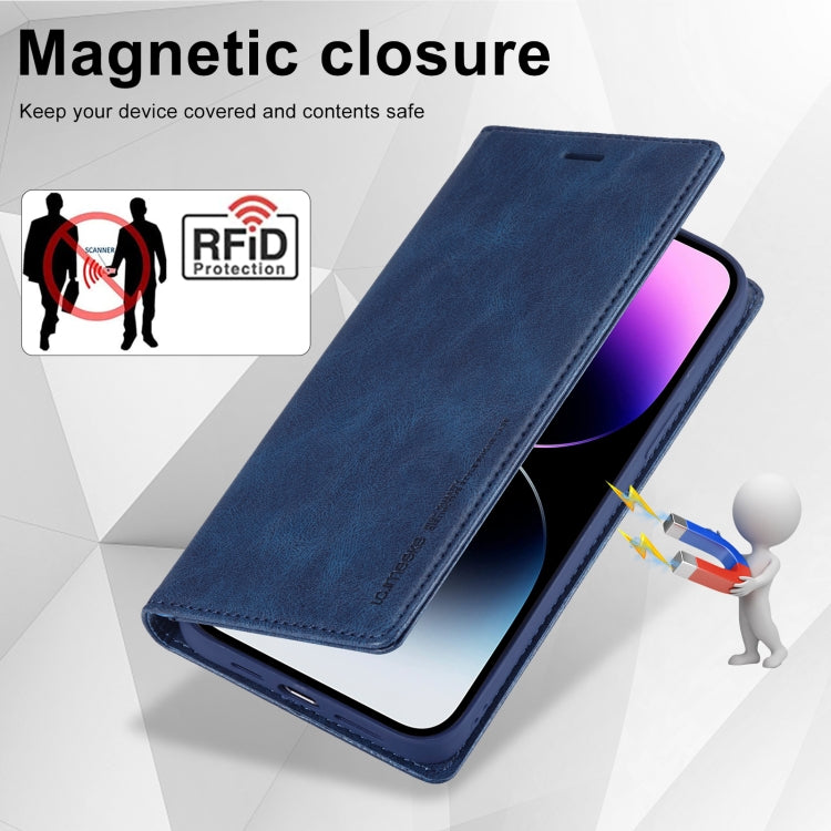 For iPhone 14 Pro Max LC.IMEEKE RFID Anti-theft Leather Phone Case
