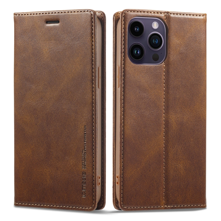 For iPhone 14 Pro Max LC.IMEEKE RFID Anti-theft Leather Phone Case